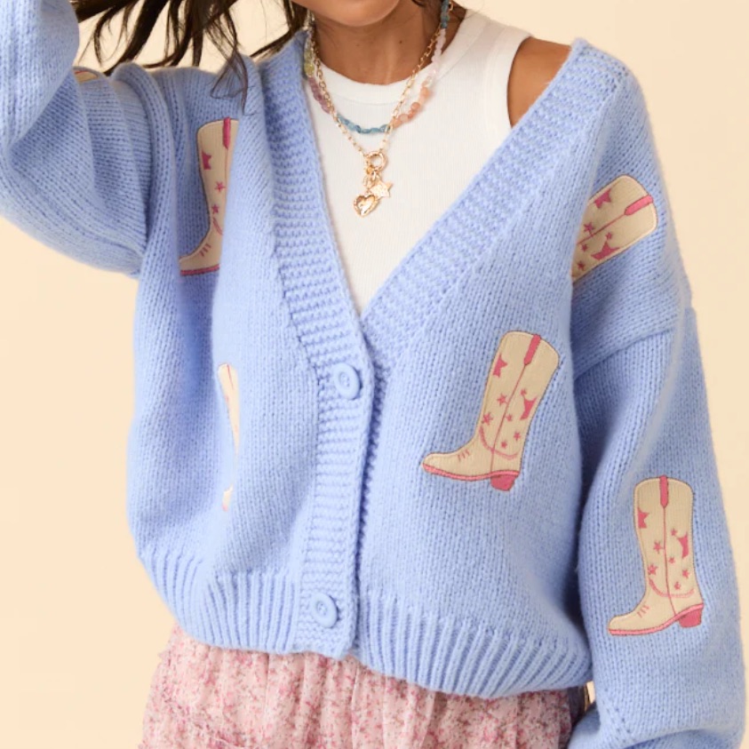 Pink Lily Boots Cardigan
